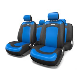 Чехлы на сиденья AUTOPROFI универсальные 'EXTREME' велюр+сетч.ткань (черный/синий) (к-т 8пр) (M)